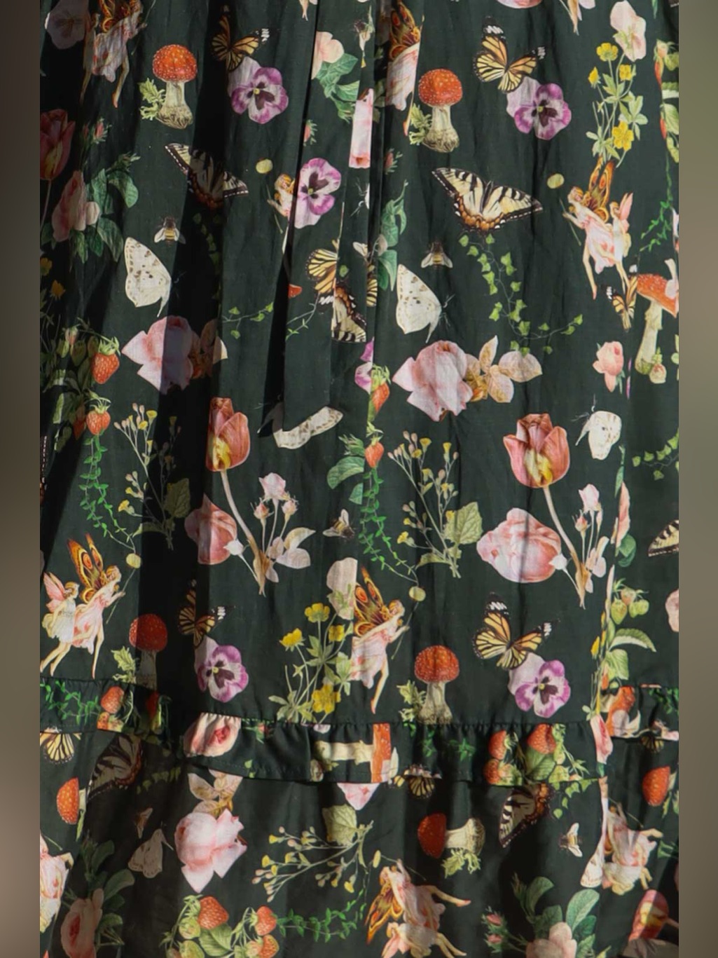 Aulieude Ashley Forest Fairytale Maxi Dress 5x Nwt Green Linen Blend Butterflies — image 8 of 8